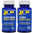 NATURAL STACKS Serotonin &amp; GABA Brain Food Bundle - Supports a Positive Mood & Calmness* - 120 Total Capsules