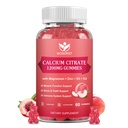 Calcio Citrate 1200mg Gummies con vitamina D3 K2 - Calcio Chewable Magnesio Zinc d3 Suplemento con el Extracto de Moss Mar para el Hueso, Dientes, Apoyo Inmunitario para Hombres Mujer, Blanco Peach Flavor - 60 Gummies