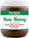 Stakich Royal Jelly, Bee Pollen, Propolis Enriched Raw Honey - Pure, Unprocessed, Unheated - 5 libras (80 onzas)