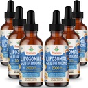 2000MG Liposomal Glutathione Liquid, 98% Absorción, Forma activa L-Glutathione Suplemento, Vegan Friendly, Poderoso Complejo Antioxidante para Sistema Inmunitario, Defensa del envejecimiento, Detox, 12 FL.OZ