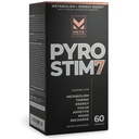 METISNutrition Pyro Stim 7 Metabolism Booster Fat Loss Support Energy Boost - Once-A-Day Thermogenic with Teacrine for Focus, Appetite Control, Muscle Toning, and Mood Control (60 Capsules)