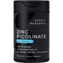 Investigación Deportiva Zinc Picolinate 50mg con aceite de coco orgánico ← Altamente Absorbable Zinc Suplemento para la función sana de la inmune - No GMO Verificado, Gluten &amp; Soy Libre (60 Softgeles líquidos)