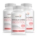 Myo-Inositol & D-Chiro Inositol Suplemento para Mujeres - Ideal 40:1 Ratio -Apoyo Equilibrio de hormonas femeninas " Fertilidad " Salud ovárica - Capacidades de polvo vegano - Suministro de 90 días