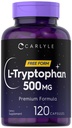 Carlyle L-Tryptophan 500mg ← 120 Capsules ← Amino Acid Suplemento Silencio Forma gratuita ← Premium Fórmula ← Non-Gluten Free