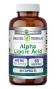 Fórmulas asombrosas Ácido Lipoico alfa TENIDO 600 Mg Por Servir Suplemento TENIDO Capsules TENIDO NO-OMG TENIDO Gluten Free TEN Made in USA (1 Pack ANTE 60 Conteo)