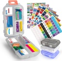 3 Pcs DIY Travel Pill Organizer with Labels Pocket Pharmacy, 3 Pill Box &amp; 420 Etiquetas de la medicina, Esenciales de viaje portátiles Mini Pill Container 7 Day Pill Case Storage Vitamin Fish Oil (Set A)