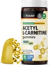 BIO KRAUTER Acetyl L Carnitine Gummies - 1500 mg Strength - 90 Vegan Chews - Amino Acid Acetyl L Carnitine Suplemento - Pectin-Based, Non-GMO