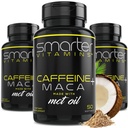 (3 Pack) Píldoras de energía más inteligentes, 200mg Caffeine &amp; Coconut MCT Aceite con Maca Root, 150 Liquid Softgels