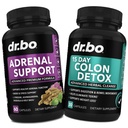 DR. BO Apoyo Adrenal " Suplementos de limpieza de colon - Suplemento de Fatiga Adrenal con Ashwagandha " L Tyrosine - 15 días píldoras de limpieza intestinal para el movimiento de Bowel Apoyo " Limpiador de estómago