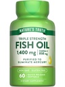 La verdad de la naturaleza Triple Strength Fish Oil Softgels ← 1400 mg Silencioso 60 Conde ← Active Omega 3 ← No Gluten