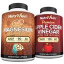 Nutrivein Premium Apple Cider Vinegar Capsules &amp; Magnesium L-Threonate Bundle: High-Absorption Magnesium Threonate Suplemento y Apple Cider Vinegar Suplementos para Cerebro, Gut, &amp; Well-Being