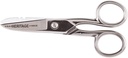 Klein Herramientas Tijeras G100CS, Hecho en EE.UU., Tijera electricista con muletas desnudamiento y cuchilla Serrada, 5-1/4-Inch