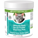 Únicamente PET NATURAL Ultimate Daily Senior Feline Multivitamin w/Taurine & L-Lysine – Powder Suplemento Nutricional para gatos adultos &amp; mayores – Immune &amp; Soporte Conjunto – Full Vitamin Formula, 3.2oz