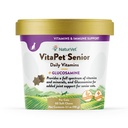 NaturVet VitaPet Senior Daily Vitamins for Cats Plus Glucosamine, Específicamente Formulado para Proporcionar Minerales Esenciales, 90 g, 60 Conde