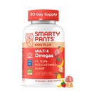 SmartyPants Kids Multivitamin Gummies - Fórmula mejorada: Omega 3 (DHA/EPA), Vitaminas D3, C, B12, B6, Vitamina A, K & Zinc, Gluten Free, Three Fruit Flavors, 60 Cuenta (30 Day Supply)