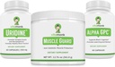 VitaMonk Muscle Guard " Alpha GPC Uridine Stack Bundle, HMB, EAAs, Vitamina D, Magnesio " Brain Support for Focus, Clarity, and Muscle Growth