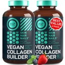 Láminas de cuello vegano - Suplementos de colágeno veganos sin crueldad - Biotina, Superalimentos orgánicos, vitaminas de colágeno vegetales para la piel, el cabello, uñas - 2-Pack, 60 Láminas de colágeno vegetal