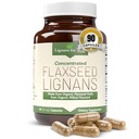 Lignans for Life Flaxseed Lignans for Dogs & People - Organic Flaxseed Supplement for Hormone Support, 15mg 90 Capsules, Flax Seed for Dogs & Mujer, High-Fiber