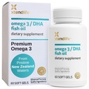 Xtendlife Omega 3 DHA Fish Oil - 1100mg con 700mg DHA y 300mg EPA - Omega 3 6 9 Suplemento para el corazón y el cerebro - 1 mes de suministro (60 cuenta)