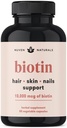 Vitaminas para el cabello - Biotina 10000 mcg con vitamina A, E, C, D &amp; Adaptógenos para soportar el cabello, piel &amp; uñas - Suplemento de biotina para la salud &amp; crecimiento permanente Vegan, No GMO, Gluten Free TEN 60 cápsulas &amp; 30