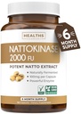 Salud Armonía Nattokinase 2000 FU (No-GMO) Suplemento potente de Nattokinasa Hecho de soyas fermentadas naturalmente - (6 mes de suministro) 180 Vegan Natto Capsules