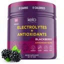 Keto Vitals Antioxidante Electrolitos Polvo - Blend Keto Electrolitos con Potasio, Magnesio, Sodio, " Calcio - No Sugar Electrolyte Drink Mix " Hydration Powder, 60 Servings, BlackBerry
