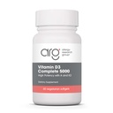 Grupo de investigación de alergia Vitamina D3 Completa 5000 UI - Vitamina D3 y Suplemento K2, Balance diario, con vitamina A, DeltaGold Tocotrienols, Alta potencia, Veggie Softgels - 60 Cuenta