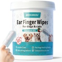 Limpiador de oídos Wipes 60 Condes, Limpiador de oídos de perros, Kit de novios para perros y gatos, Soft &amp; Easy Otic Cleaning Pads, Remove Wax, Dirt & Stop Smelly, Itchy, No irritante, Escena de coco
