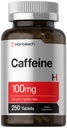 Horbäach Caffeine Pills 100mg  250 Tablets ← Fórmula Vegetariana ← Non-GMO, Gluten Free Supplement