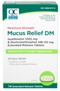 Opciones de calidad Máxima Fuerza Mucus Relief DM, Supresor de tos y expectorante, Alivio de 12 horas, Guaifenesin 1200 mg y Dextromethorphan HBr 60 mg Extended Release Tablets, 14 Cuenta