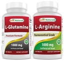 Mejores Naturales L-Glutamina 1000mg &amp; L-Arginina 1000 mg
