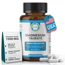 Suplemento de Taurate de Magnesio Natural 1500 mg con 90 cápsulas - 30 días de suministro de apoyo al sueño, salud cardíaca, relajación, equilibrio de presión arterial y energía