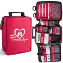 Kit de primeros auxilios, kits de primeros auxilios Trauma con sistema de moldeo por etiquetado, kits de emergencia profesionales para el hogar, oficina, coche, al aire libre, senderismo, viaje, camping