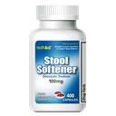 HealthA2Z® Stool Softener ← Docusate Sodium 100mg ← Red &amp; White Capsules ← Dependible ← Gentle Constipation Relief (400 Condes)