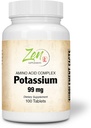 Suplementos Zen - Potasio 99 mg (Aminoácidos) 100-Tabs - Fluido " Balance electrolípido Fórmula - Corazón, Nerve " Función muscular Soporte