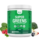 Naturales anidados Super Greens Daily Superfood Powder - Certified USDA Organic Green Powder w/20+ Whole Foods, Spirulina Powder,Wheat & Barley Grass - Probiotics, Fiber &amp; Enzymes - Original Flavour, 30