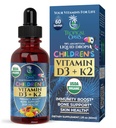USDA Vitamina Orgánica D3 K2 Liquid Drops TENIDO Vitamina D3 K2 Suplemento para niños y niños pequeños Edades 1+ Silencio Niños Suplemento para Absorción de Calcio Huesos Fuertes ANTE Vegan, Non-GMO ANTE 2 Fl Oz