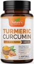 Curcumina Turmérica Suplemento 1500mg - BioPerine Black Pepper Extract Advanced Absorption Curcuminoids for Nature's Joint Support - Antioxidant Herbal Supplement for Women ' Men, Non-GMO - 60 Softgels
