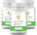 Complejo Ben's Natural Health Daily Energy B-Vitamin con TMG y Zinc for Natural Energy, Stress, Focus &amp; Immune Support, 30 Capsules, 3 Pack