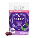Olly Sleep Gummy, 3 mg Melatonin, L-Theanine, Chamomile y Lemon Balm Extractos, BlackBerry Flavor, 60 Day Supply - 120 Conde