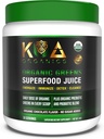 Greens Superfood Juice Powder - USDA Organic Super Greens Powder with Spirulina, Chlorella, Matcha, Wheat Grass, Digestive Enzymes & Probiotics - Chocolate Flavor -30 Serv