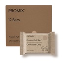 ProMix Nutrition Protein Puff Bares, 12-Pack - Chocolate Chip - Marshmallow Crispy Treat - Great Tasting &amp; Healthy On The Go Snack - High Protein & Low Calorie - Non-GMO &amp; Free from Gluten, Soy, &amp; Corn