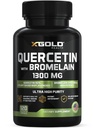 Quercetina + Bromelain 1,300mg – Quercetina: 95% - Altamente Purificado y Altamente Biodisponible Plus Bromelain 2,400 GDU/g - Hecho en EE.UU.