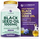 PurePremium Black Seed Oil 500mg - Organic Nigella Sativa Semillas, Cold Presionado Negro Cumin Oil Extract - Hair/Skin Supplement for Men / Women pack of 90 Capsules