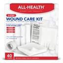 All Health Wound Care Kit " First Aid Supplies, 40 Piece  durable for Small to Medium Sized Wounds, Professional Use for Car, Home, Camping, Hiking and More
