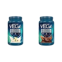 Vega Protein &amp; Greens Bundle, Chocolate + Vainilla (25 Servimientos Cada uno) - Polvo de proteína con base vegetal, Keto-Friendly, Gluten Free, Non Dairy, Vegan, Non Soy, Non GMO, Lactose Free
