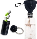 Container Protein Powder para ir embudo con aleación de aluminio Mini caja de patas y carabiner Clip suplemento embudo con tapa para botella de agua Pre Workout Gimnasio Mini Travel Funnels Shaker Cup