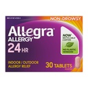 Allegra Adulto 24-Hour Alergy Relief Tablets, No-Drowsy Indoor and Outdoor Alergy Medicine, 180 mg Fexofenadine HCI Antihistamine Pill, 30-Count