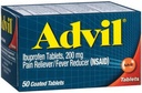 Alimentador de Dolor Advil/Reductor Fever, 200 mg, 50 Tablas Coadas.