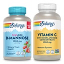 SOLARAY D-Mannose 1000mg con CranActin Cranberry Extract (150ct) y Vitamina C 1000mg con Bioflavonoids (250ct) - Urinary Tract, Bladder Health and Immune Support Bundle - Vegan, 60 días de garantía